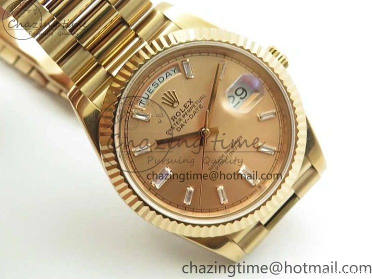 Good Copy Rolex Watches RG Popular RG Bracelet T on New 228239 BP Dial 2834 Markers Version 40mm RG Day-Date President Dial 904 A Crystal 0111